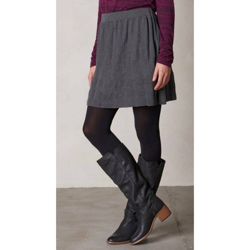 NEW prAna CHARCOAL HARPER ORGANIC COTTON A-LINE TEXTURED SKIRT W3HARP316 SIZE XS